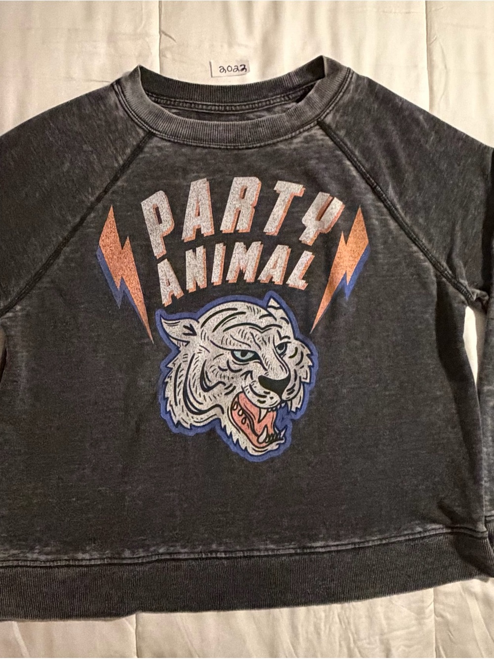 Recycled Karma Black 'Party Animal' Graphic Pullover Sweatshirt